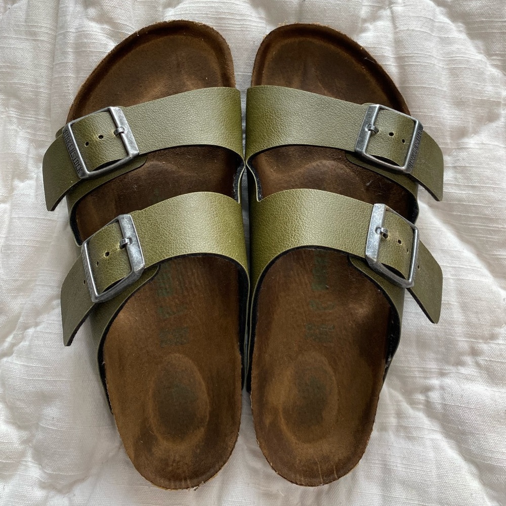 Army green birkenstocks